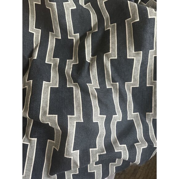 West Elm Wallpaper Print Window Curtain Panel Grommet Linen Cotton Blue 48"x 96" - Picture 4 of 4